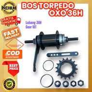 ( BOS TORPEDO OXO / 36H ) Boss Freehub Free hub Belakang Coaster Brake Fixie Sepeda Lipat Mtb dll