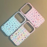 Phone Phone Case Suitable for iPhone 11 12 13 14 15 16 17 Pro max Plus Colorful Plaid Star Shock-res