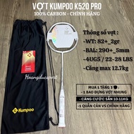 1 genuine KUMPOO K520 PRO badminton racket, pre-strung 11kg, comes with carrying case and grip