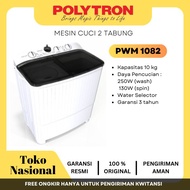 [CIANJUR] MESIN CUCI 2 TABUNG POLYTRON 10 KG TWIN TUB PWM-1082