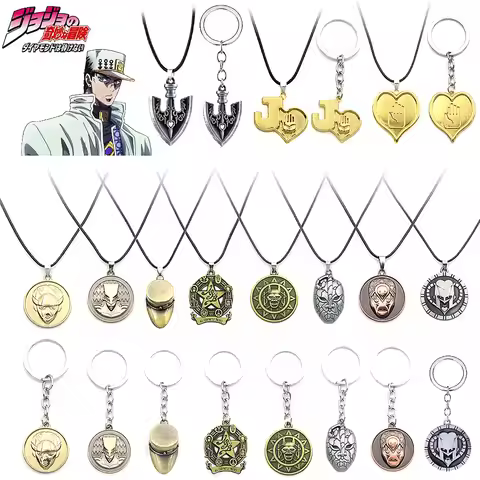 Anime JoJo's Bizarre Adventure Necklace Higashikata Josuke Kujo Substitute Cosplay Props Keychain Pe