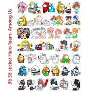 Sticker Among Us Hero Team character (Set of 36 stickers)