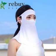 REBUY Summer Sunscreen Mask, Anti-UV Ice Silk Bib Ice Silk Mask, Windproof Sunscreen Veil Face Gini Mask Sun Protection Women Neckline Mask Golf