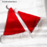[hundredseries1] New Year Thick Plush Christmas Hat Adults Kids Christmas Decorations for Home Xmas Santa Claus Gifts Warm Winter Caps [SG]