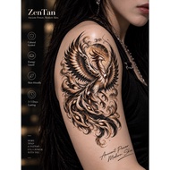 ZenTan Phoenix Guardian Temporary Tattoo | Ancient Chinese Mythical Beast | Color & Black White Ener