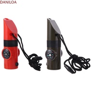 DANILOA Emergency Survival Whistle, 7-in-1 Multifunction Outdoor Survival Whistle, Emergency Whistle