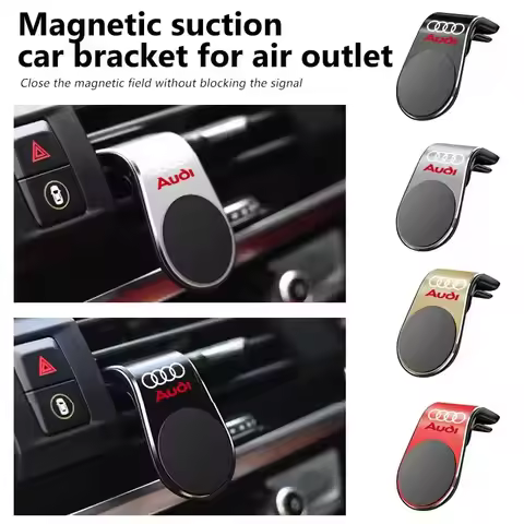 New Car Magnetic L-shaped Car Dedicated GPS Phone Holder Emblems For Audi A6 C5 C6 C7 C8 A4 B5 B6 B7