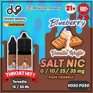 LIQUID VAPE DV9 BLUBERRY VANILLA WAFFLE SALT NIC POD FRIENDLY SALTNIC
