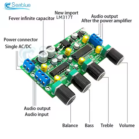 BBE2150 UPC1892T Amplifier Audio Preamplifier Tone Board Balance Treble Bass Preamp With Volume Cont