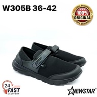 NewStar W305B Black School Shoes Kasut Hitam Sekolah Design Baru 2024