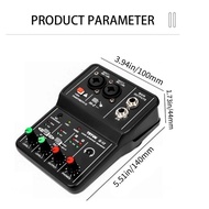 TEYUN Q-12 Sound Card Audio Mixer Sound Board Console Desk System Interface 4 Channel 48V Power Ster
