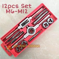 HAND TAP DIES SENAI BAUT 12PCS SET / ALAT PEMBUAT DRAT ULIR METRIC TAB - ROYALSTORE9