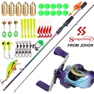 (Premium Selection) Sougayilang Fishing Rod Set 7.2:1 Gear Ratio Fishing Reel With Fishing Accessori