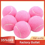 6Pcs Pack Pink Tennis Balls Wear-Resistant Elastic Training Balls 66mm Ladies Beginners Practice Ten