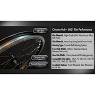 18 Inch Bicycle Wheelset (Front/Rear) 28H Aluminum Rim Steel Hub Ball Bearing – Fits 1.75 to 2.50 Ty