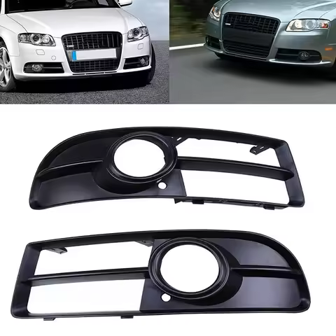 Left Right Car Front Bumper Fog Light Grille For Audi A4 B7 S4 B7 A4 S-Line 2005-2008 Fog Lamp Grill