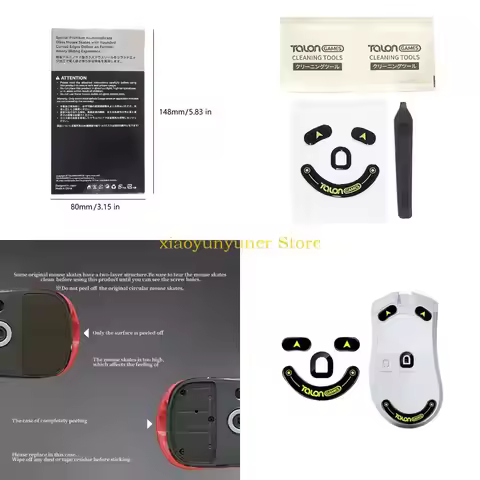 P9JB Mouse Skates Feet Rounded Edges Glass Mouse Feet For Deathadder 3Pro Mouse Glides Gaming Mousep