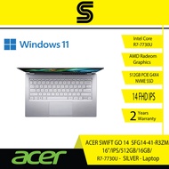 ACER SWIFT GO 14 SFG14-41-R3ZM - Laptop (14 FHD IPS/R7-7730U/16GB OB/512GB GEN4 SSD/AMD RADEON/W11 +