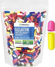 Capsules Express- Size 00 Multi Color Empty Gelatin Capsules - Kosher Certified - Gluten-Free Pure B