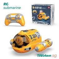 2023 RC Spray Boat Submarine 2.4G Remote Control Boat Children's Water Toys Birthday Gift Submarine Boat Shape Toys