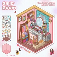 3D miniature scene sticker game cute simulation shop journal landscape serie