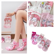 Sanrio Socks Kawaii Woman Anime Melody Character Cute Short Socks Cotton Casual Girls Socks Christmas Birthday Gift