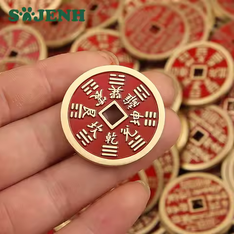 1pcs Chinese Ancient Coin Model Gossip Copper Coin Pendant Traditional Feng Shui Amulet Taiji Gossip