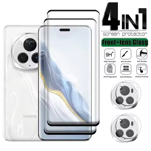 4-in-1 For Honor Magic 6 Pro Glass For Honor Magic 6 Pro Tempered Glass HD 9H Full Screen Protector 