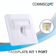 COMMSCOPE RJ45/CAT6 NETWORK FACEPLATE (SINGLE/DOUBLE PORT)
