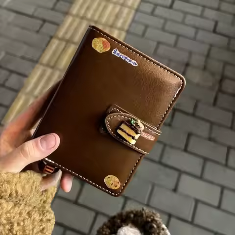 Retro brown M5 leather notebook, detachable DIY diary with loose leaf design, stylish loose leaf not