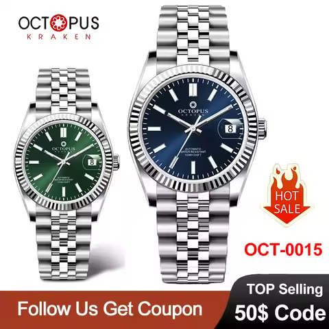 Octopus Kraken Men's Mechanical Watch PT5000/SW200 Automatic Movement 36mm Luxury Watches Sapphire 1