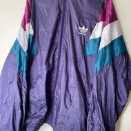Jaket Windbreaker Parasut Adidas Retro Vintage Colorblock Magenta Green White Authentic Original