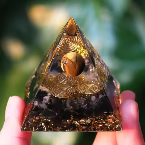 Orgonite Pyramid Healing Crystals Energy Generator Amethyst natural stone pendulum Reiki Chakra Medi