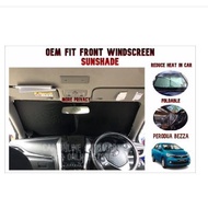 PERODUA BEZZA OEM Custom-Fit Car Front Windshield Sunshade Customized Shade Window Foldable Reduce H