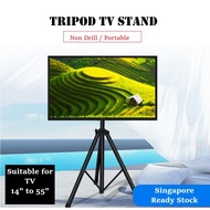 TV Tripod Floor stand 360 Rotating 14~55 Inch Mount Height Adjustable