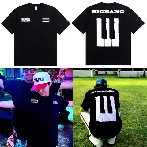2026 Bigbang 20th Anniversary Concert T-Shirt Men Women Summer 100 Cotton Clothing Oversize Short Sl