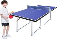 Indoor Training Table Tennis Table，Foldable Ping Pong Table with Net 2 Paddles &amp; 3 Balls，Compact Midsize Regulation Height For Indoor Outdoor Home Fitness