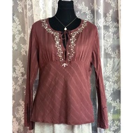 B131 Brown Vintage Blouse