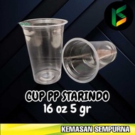 Starindo PP Flat Plastic Cup 16 oz 5 grams
