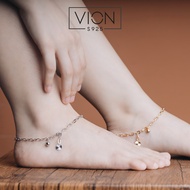 Vion S925 Anklet 10495, Silver Plated Anklet, Gold Plated Silver Anklet