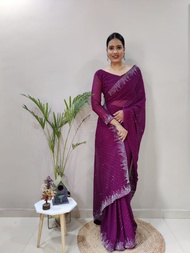 [Pre Order] Fox Georgette 1 Minute Ready To Wear Saree ~ Delivery Lead Time : 10 days