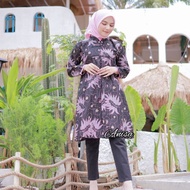 Blouse New Baju Wanita Tunik Kombinasi Batik Fashion Blouse Kombinasi