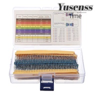 YUSENSS 525pcs Resistor Kit, 0.25W 17 Values Resistors Assortment Kit, 1% Tolerance 0 Ohm-1M Ohm 1/4