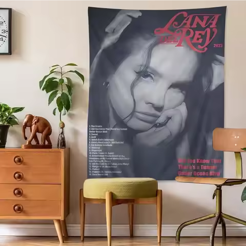 L-Lana D-Del R-Rey Anime Tapestry Hanging Tarot Hippie Wall Rugs Dorm Home Decor