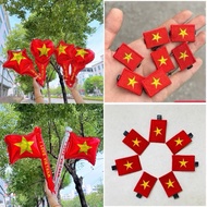 [September 2] Combo of 3 hand-held Vietnamese flag balloons, Vietnamese flag hairpin to celebrate Se