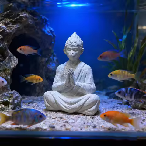 Monkey King Sun Wukong Aquarium Ornament Chinese Style Rockery Fish Tank Landscaping Decoration Micr