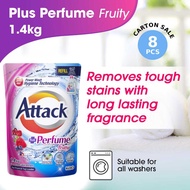 Attack Perfume Fruity Liquid Laundry Detergent Refill 1.4kg (Carton of 8)