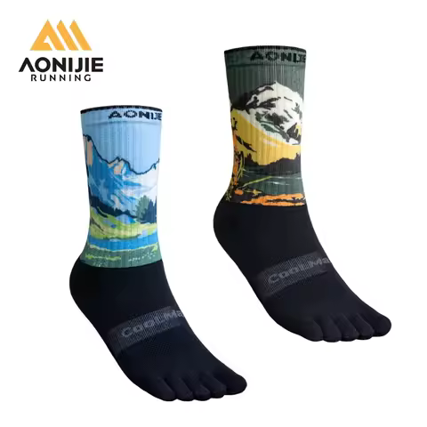 AONIJIE Trail Running Socks Men Women Breathable Shock Absorption Quick Dry Outdoor Camping Hiking C