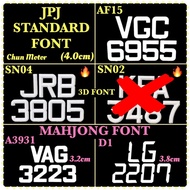 JPJ STANDARD FONT / MAH JONG FONT Motorcycle Use (Font Only/Huruf Sahaja)