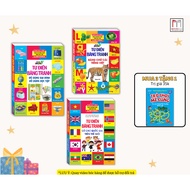 Book - Combo 3c Picture dictionary Vietnamese alphabet + Flags of countries around the world + House